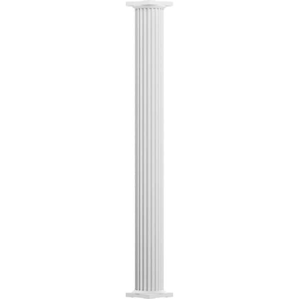 Ekena Millwork 12" x 8' Endura-Aluminum Column, Round Shaft (For Post Wrap Installation), Non-Tapered, FLuted EA1208RNFSPTUTU - main